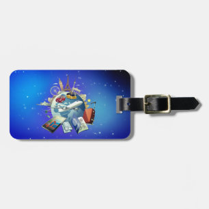 World travel landmarks luggage tag