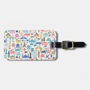 world travel luggage tag