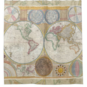 World Travel Map Antique Vintage Geography