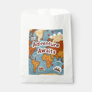 World Travel Map with quote Favour Bag