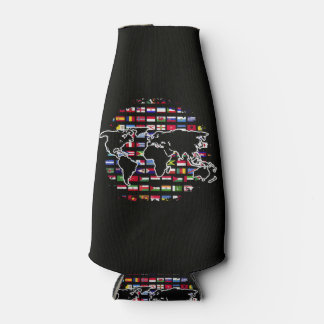 World Travel Map World Map International Flags Bottle Cooler