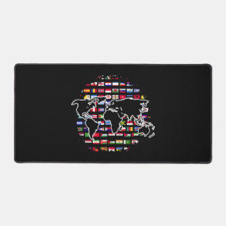 World Travel Map World Map International Flags Desk Mat