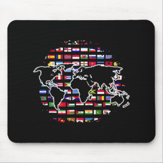 World Travel Map World Map International Flags Mouse Pad