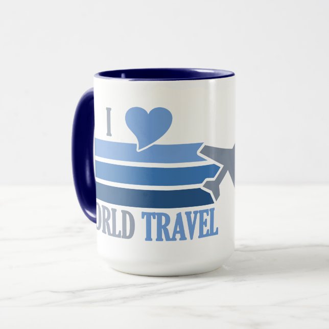 World Travel mug - choose style & colour (Front Left)