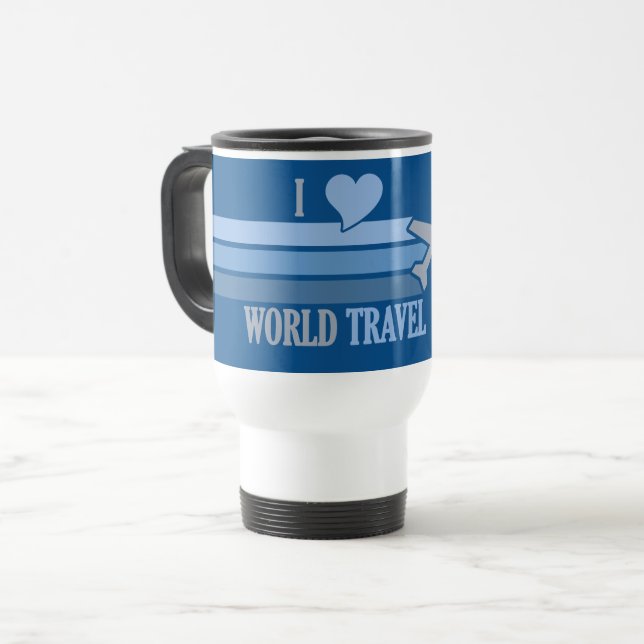 World Travel mug - choose style & colour (Front Left)