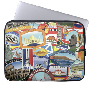 World Travel Pattern Laptop Sleeve