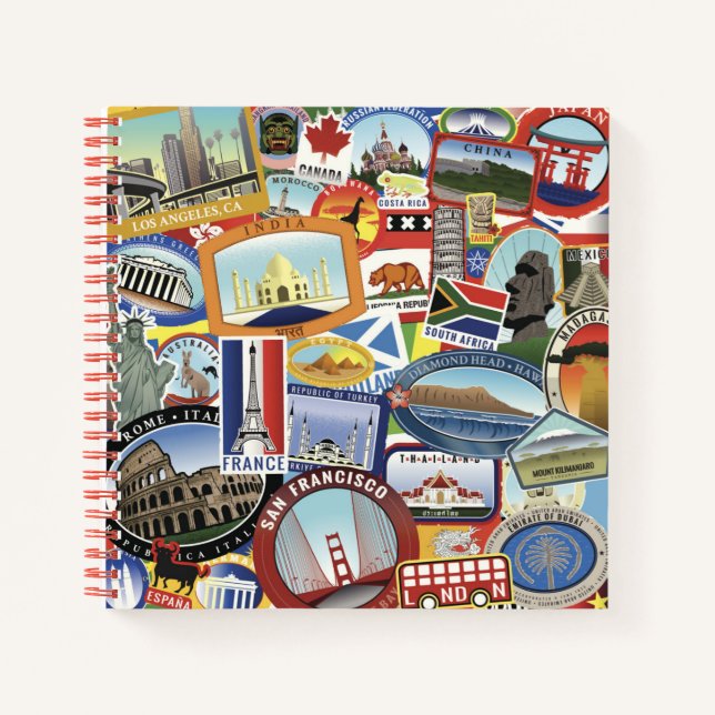 World Travel Pattern Notebook (Front)