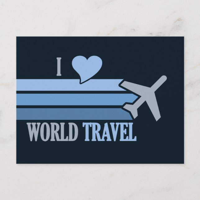 World Travel postcard, customizable Postcard (Front)