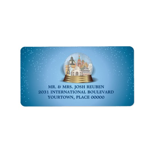 World Travel Snow Globe Return Address