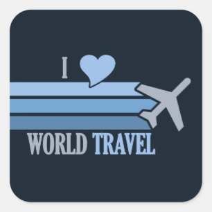 World Travel stickers, customizable Square Sticker