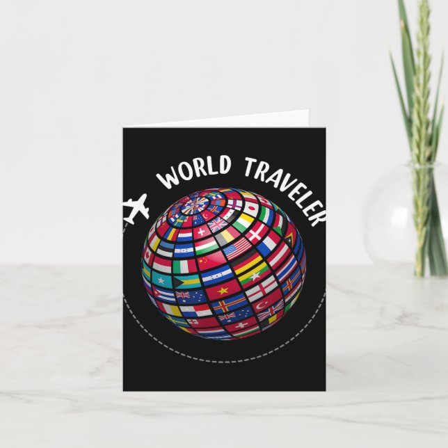 World Traveler Map, World Flags Traveler, Countrie Card (Front)