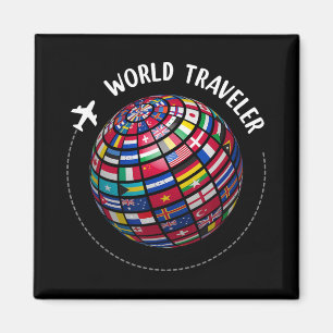 World Traveler Map, World Flags Traveler, Countrie Magnet