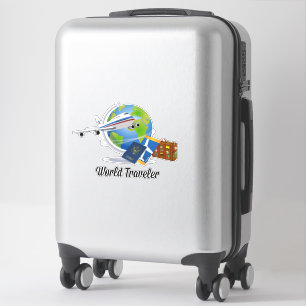 World traveller, airplane, suitcase, passport... s