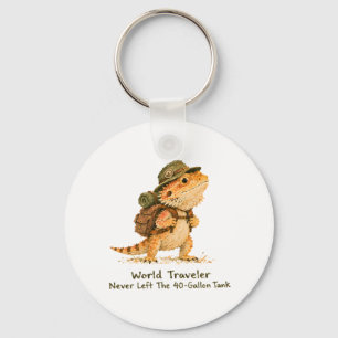 World Traveller Bearded Dragon Art Keychain