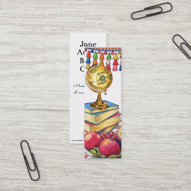 World Traveller Bookmark Mini Business Card (Front/Back In Situ)