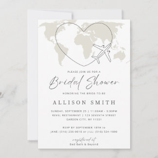 World Traveller Bridal Shower Invitation