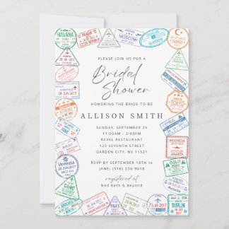 World Traveller Bridal Shower Invitation