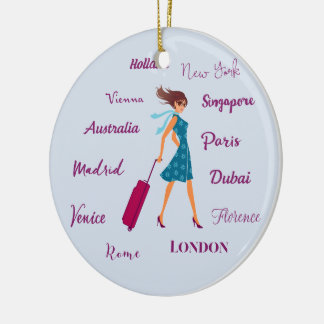 World Traveller Ceramic Ornament