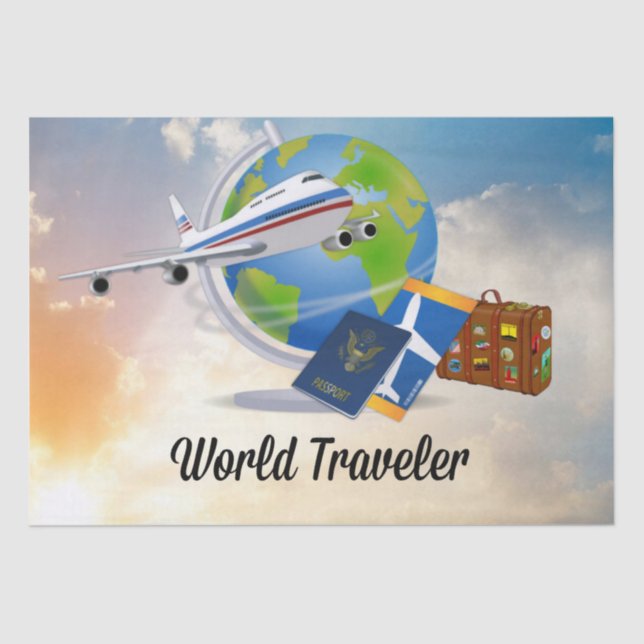 World Traveller - Design #2  Tissue Paper (Front)