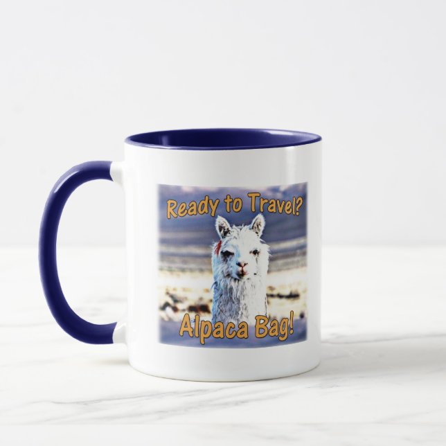 World Traveller - Funny Alpaca Bag Mug (Left)
