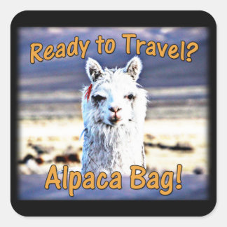World Traveller - Funny Alpaca Bag Square Sticker