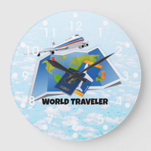 World Traveller Large Clock