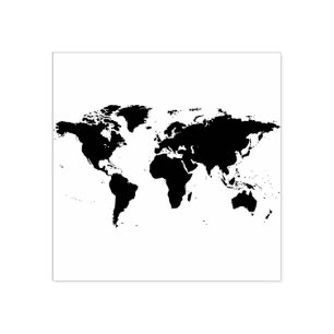 World Traveller Map Rubber Stamp