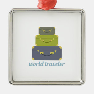 World Traveller Metal Ornament