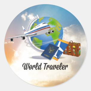 World Traveller, Packed and Ready to Go Classic Round Sticker