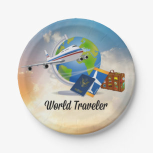 World Traveller Paper Plate