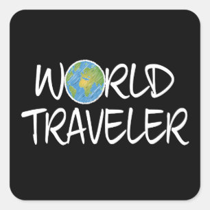 World Traveller Square Sticker