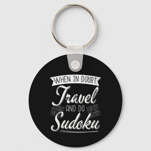 World Traveller Sudoku Puzzle Lover  Keychain (Front)