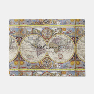 World Traveller Vintage Map Doormat