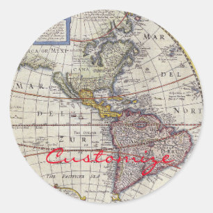 World Traveller Vintage Map Thunder_Cove Classic Round Sticker