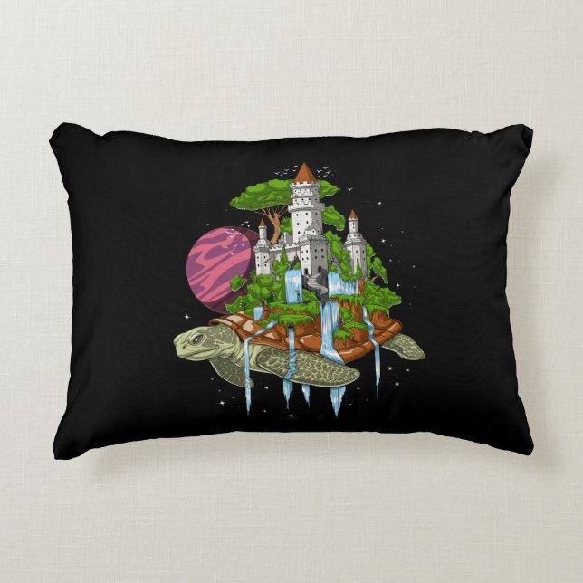 World Turtle Cosmic Tortoise Accent Pillow (Front)