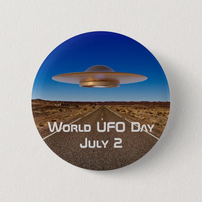 World UFO Day 2 Inch Round Button (Front)