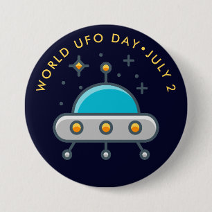 World UFO Day 3 Inch Round Button