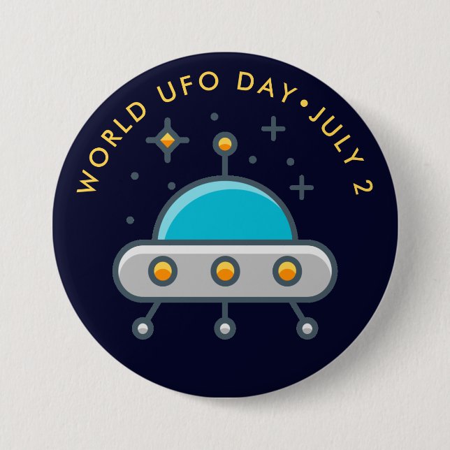 World UFO Day 3 Inch Round Button (Front)