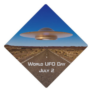 World UFO Day Graduation Cap Topper
