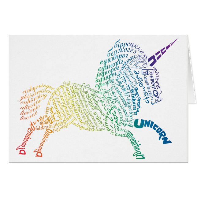 World Unicorn Card - Bright Rainbow (Front Horizontal)