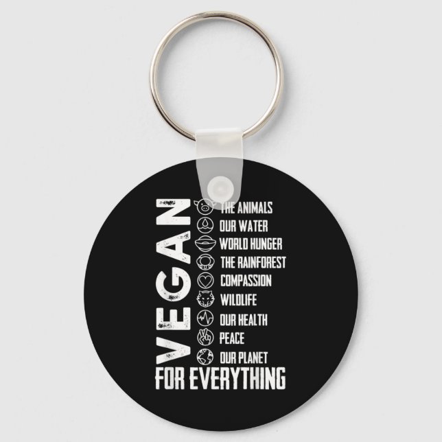 world vegan day-happy world vegan day-the future i keychain (Front)