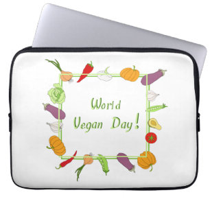 World Vegetarian Day Minimalist Cute     Laptop Sleeve