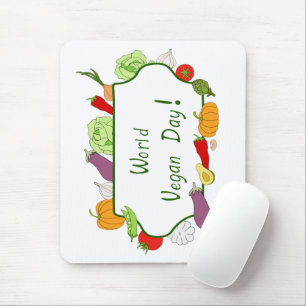 World Vegetarian Day Minimalist Cute Mouse Pad