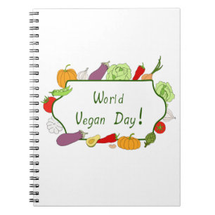 World Vegetarian Day Minimalist Cute Notebook