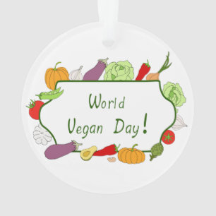 World Vegetarian Day Minimalist Cute Ornament