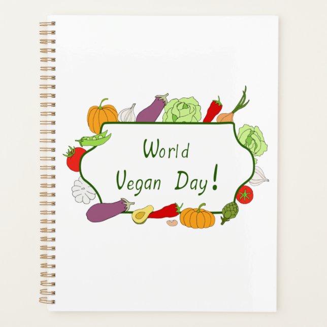 World Vegetarian Day Minimalist Cute   Planner (Front)