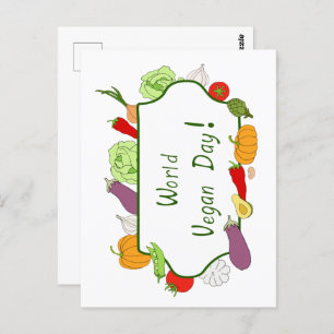 World Vegetarian Day Minimalist Cute    Postcard