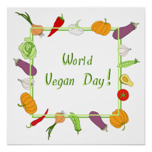 World Vegetarian Day Minimalist Cute Poster