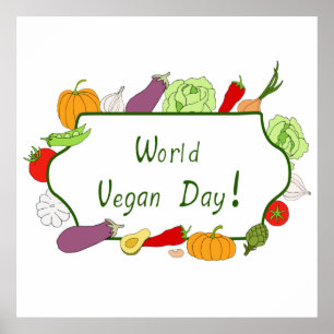 World Vegetarian Day Minimalist Cute Poster