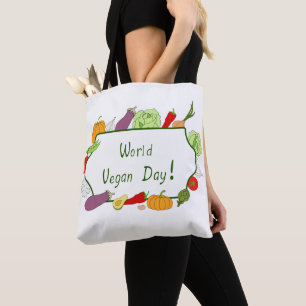 World Vegetarian Day Minimalist Cute    Tote Bag